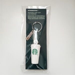 Starbucks White and Green Cup Keychain